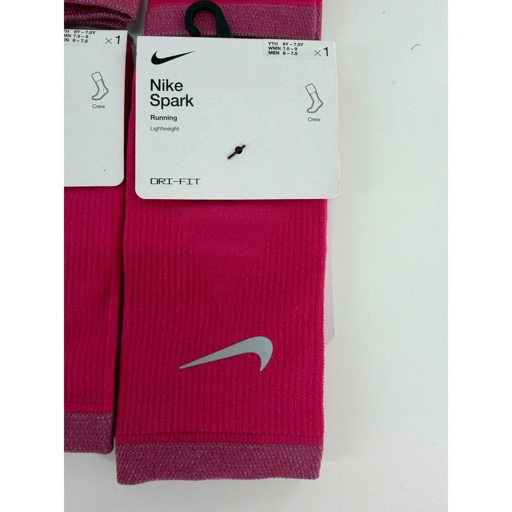 6 Pairs‎ Nike Spark Crew Lightweight Running Socks Pink Mens 8-9.5 DA3584-667